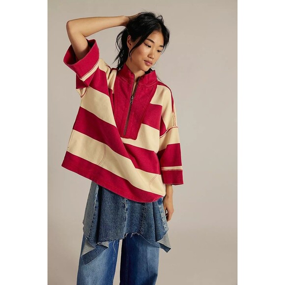 Free People Tops - Free People We The Free Seaside Funnel Pullover Top Oversized Striped M 283934